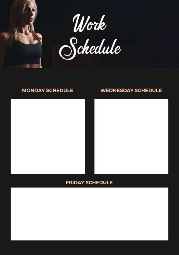 Black and White Workout Planner Template
