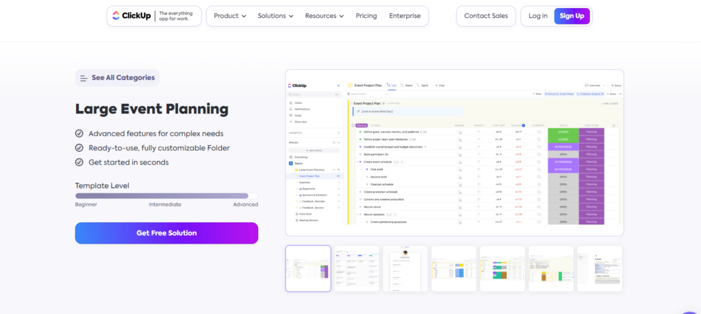 click Up Event Planner