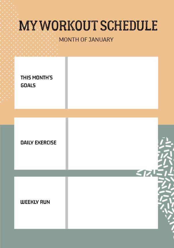 My Workout Schedule Planner Template