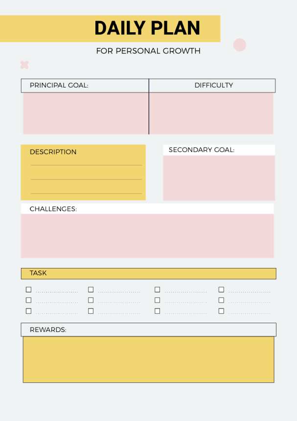 Yellow Abstract Daily Planner Templates