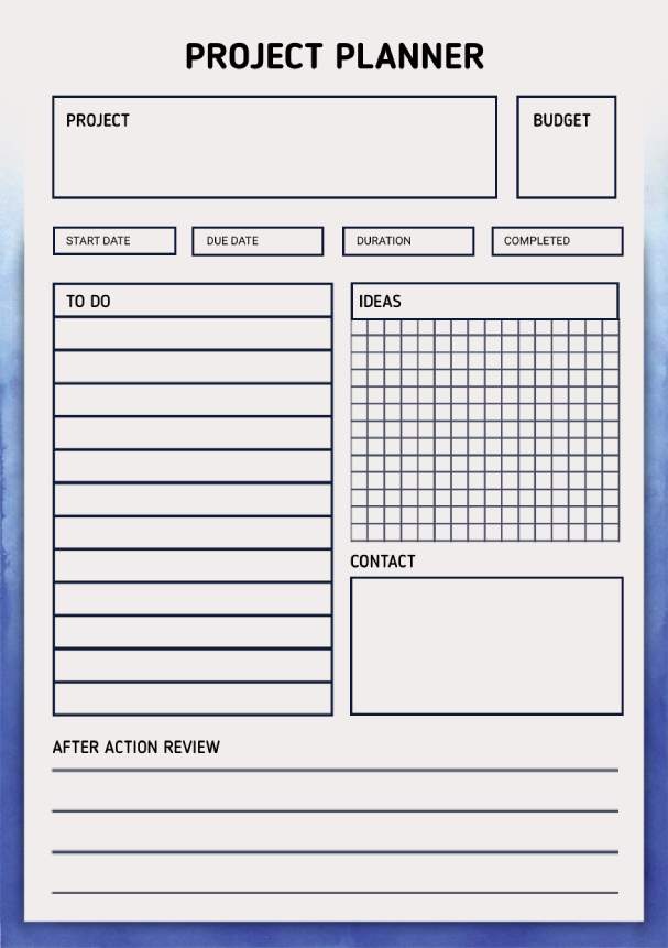 Which and Purple Grid Weekly Project Planner