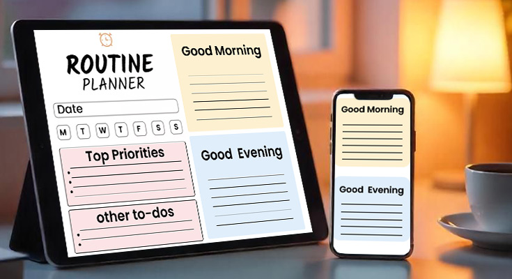 Daily Planner App to Create Morning and Evening Routines