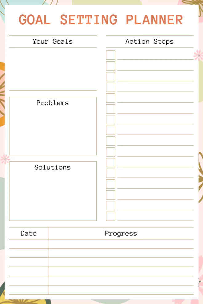 Personal Goal Planner Template on iPad Planner