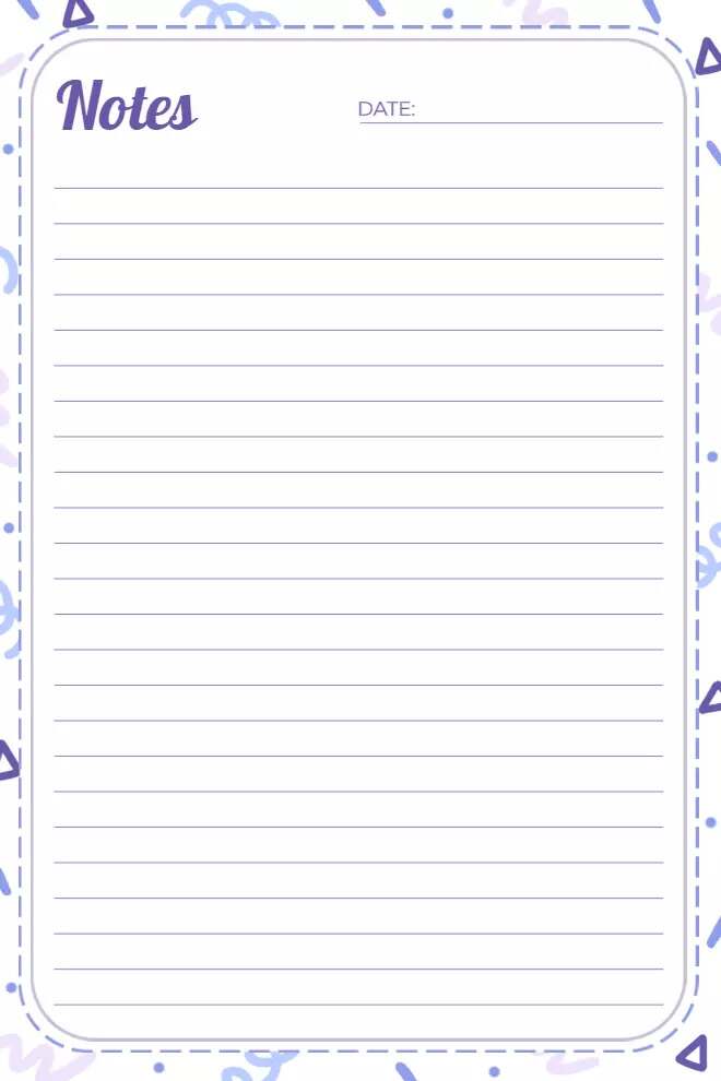 Daily Notes Organizer Planner Template