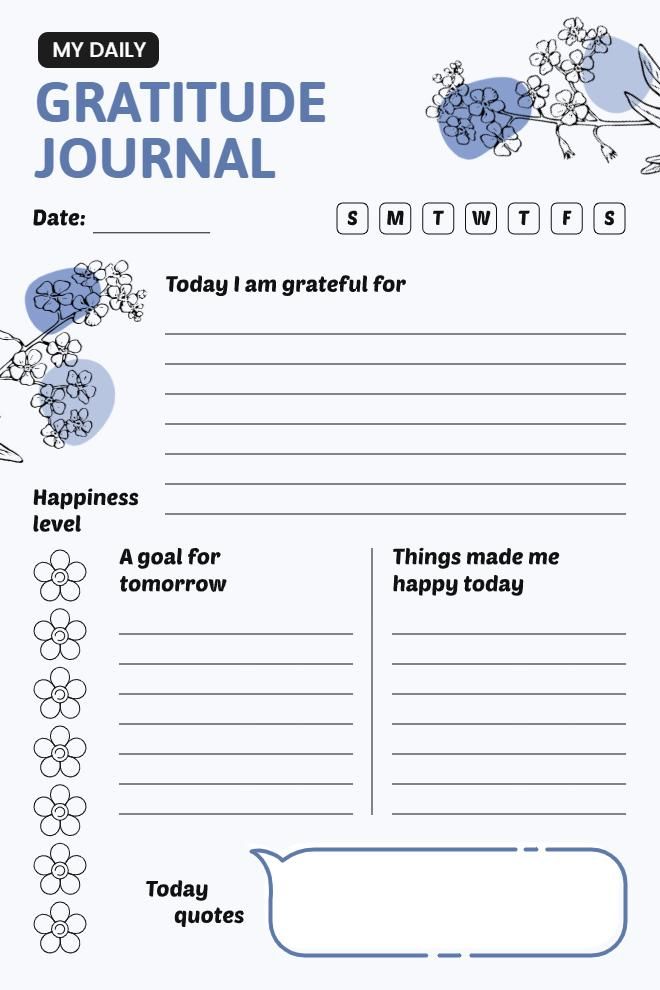 Aesthetic Gratitude Journal Template for Inner Peace and Happiness