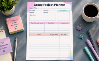 Group project planner with team tasks and due date tracker