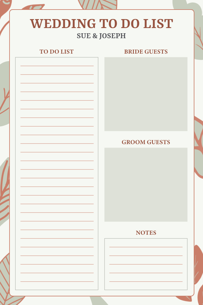 Simple Wedding To-Do List Planner Template for Stress-Free Planning