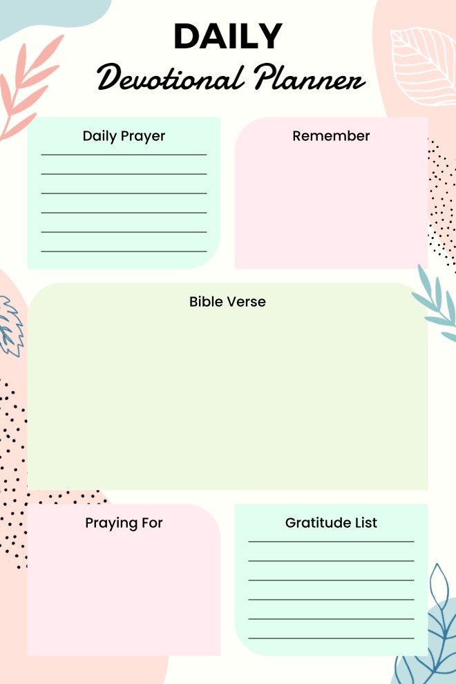 Soft-Toned Daily Devotional Planner Template for Spiritual Focus