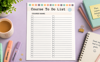 Course to do list template with checkbox task list