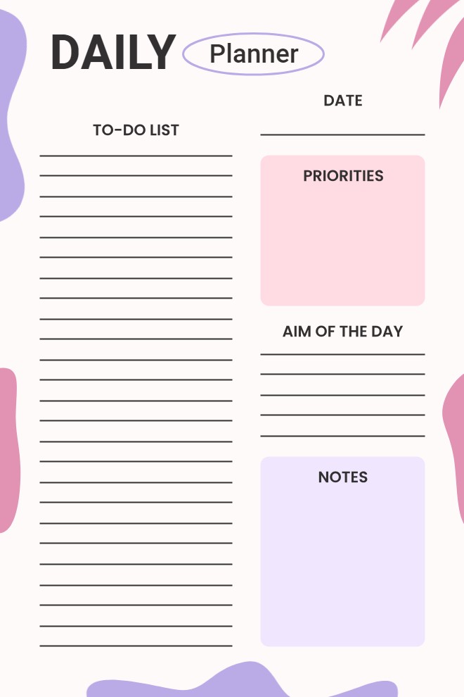 Daily Planner for Organizing Tasks, Appointments, and Priorities Efficiently