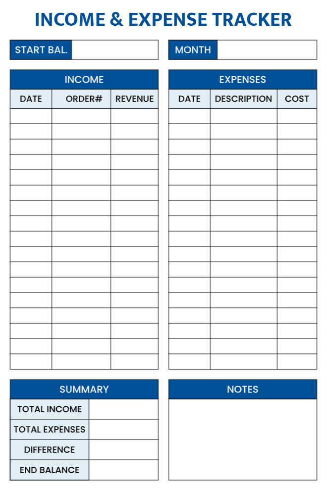 Formal Income & Expense Tracker Template for Financial Management