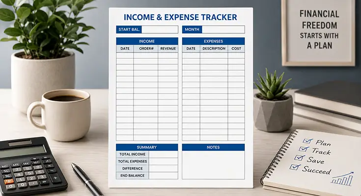 Income and expense tracker template for financial management