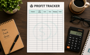 Profit tracker with product cost fees shipping and profit columns