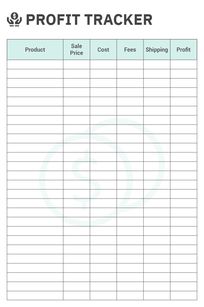 Tabular Profit Tracker Template With Detailed Product Sales Metrics