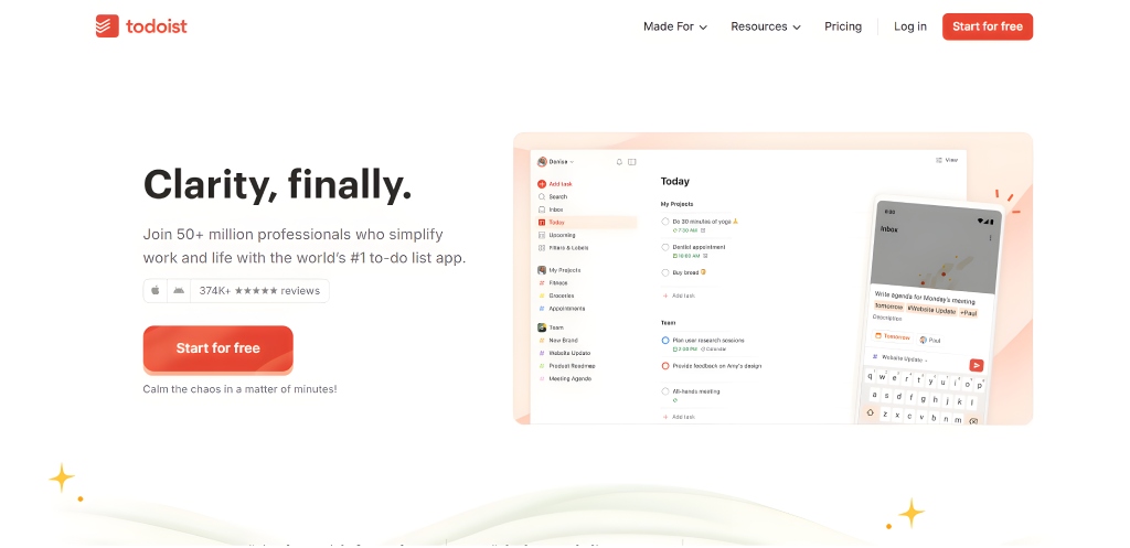 Todoist Task Manager Interface for Organizing To-Do Lists and Boosting Productivity
