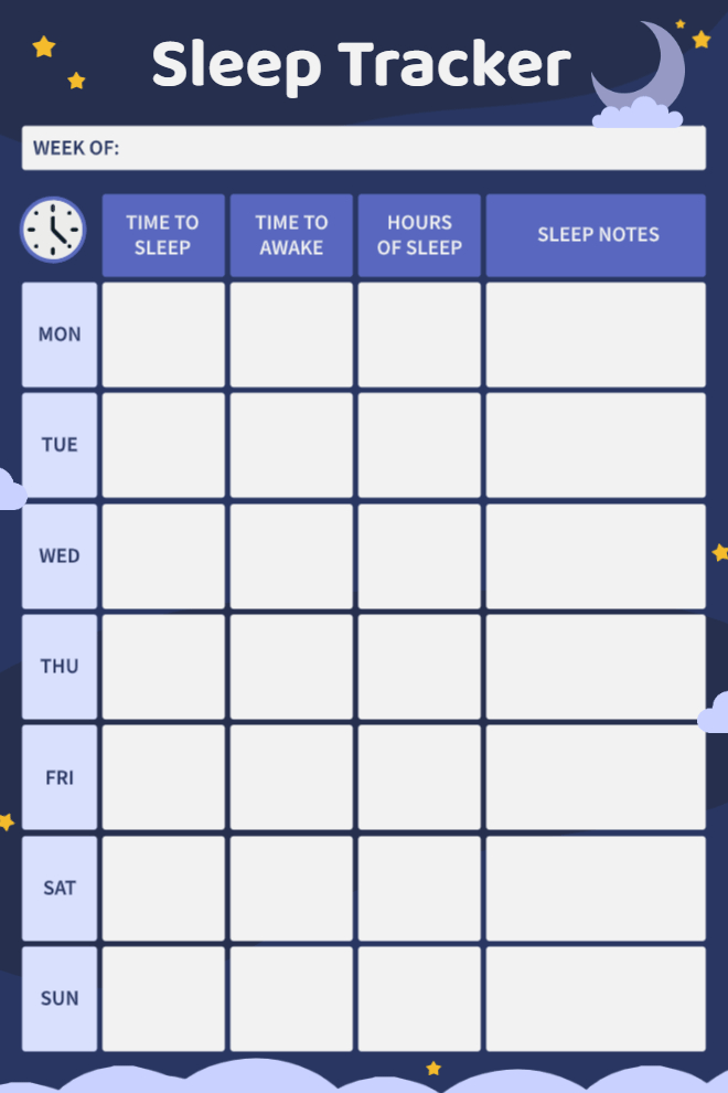 Weekly Sleep Tracker Journal Template for Wellness-Focused Individuals