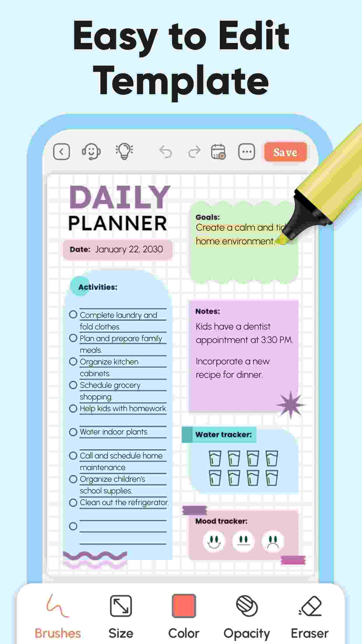 Easy-to-Edit iPad Planner Template