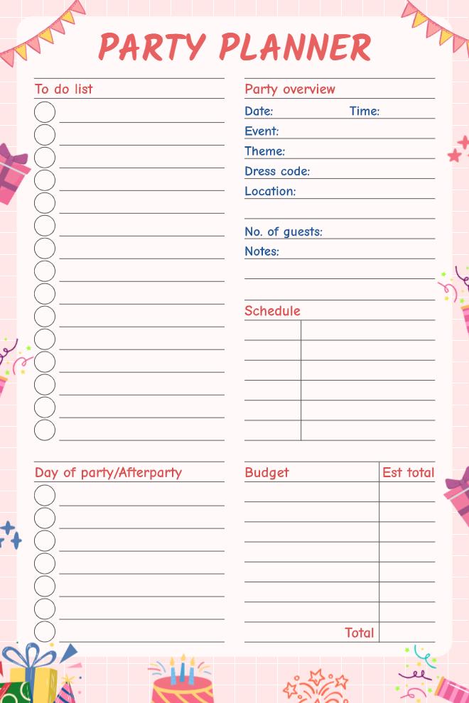 Party Planner Template