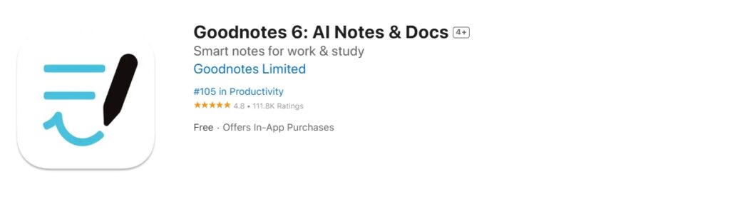 Digital handwriting app for journaling and note-taking on iPad