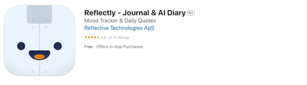 Mindfulness journaling app with guided prompts and positive affirmations