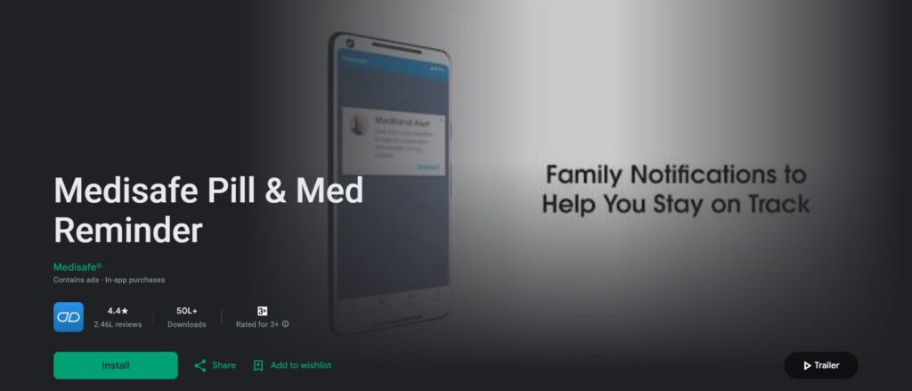 Madisafe app for routines and medication reminders.