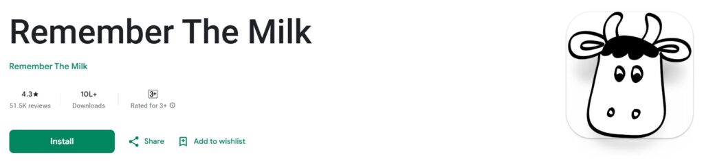 Remember The Milk app for simple task lists and reminders.