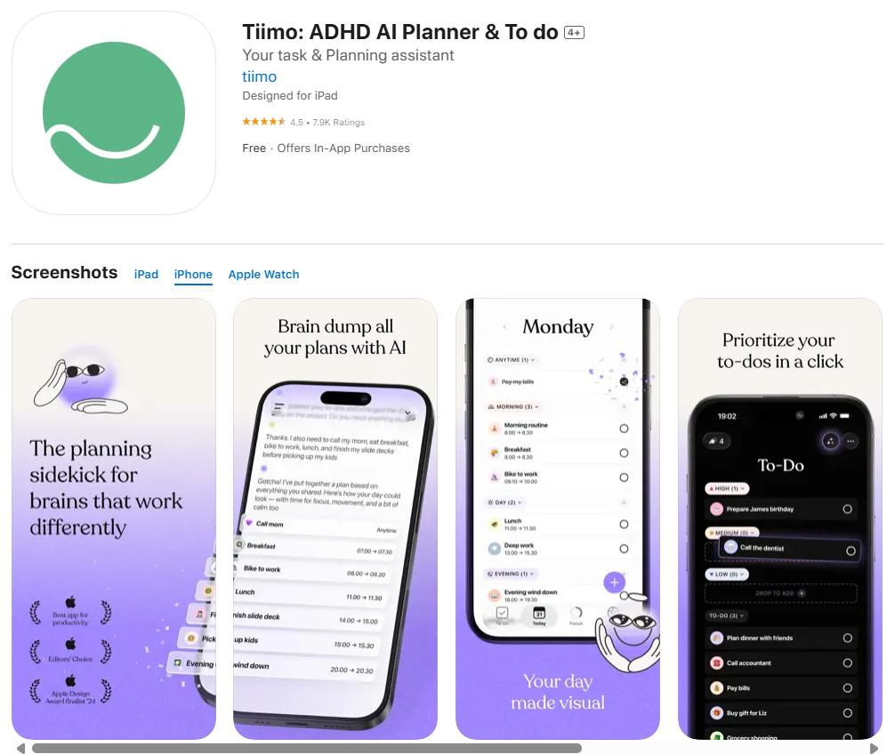 Tiimo app for ADHD-friendly planning