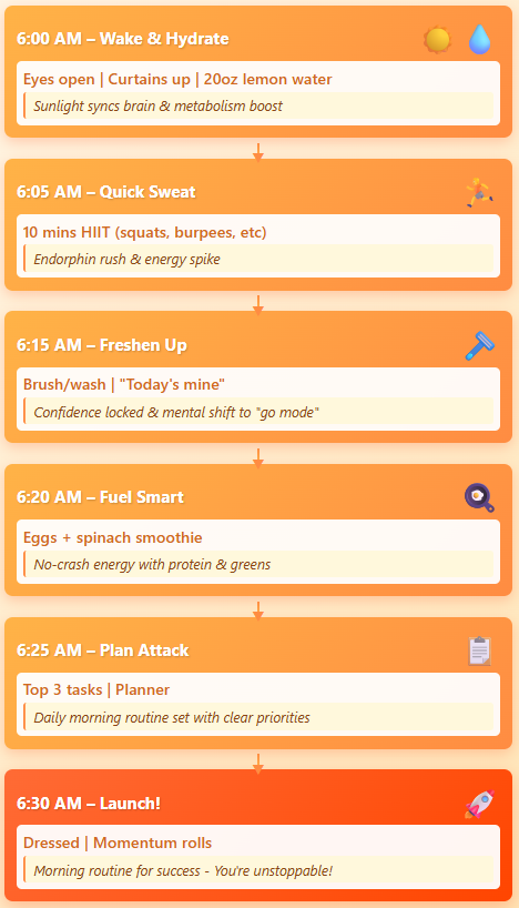 morning routie example for 30 minutes to transform your day