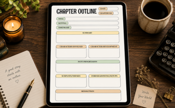 Chapter outline template for novel and story writing planning