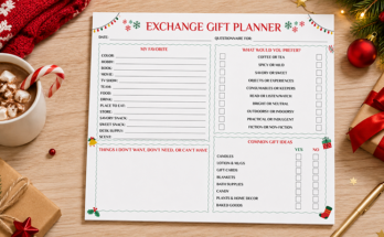 Exchange gift planner with favorites preferences and common gift ideas