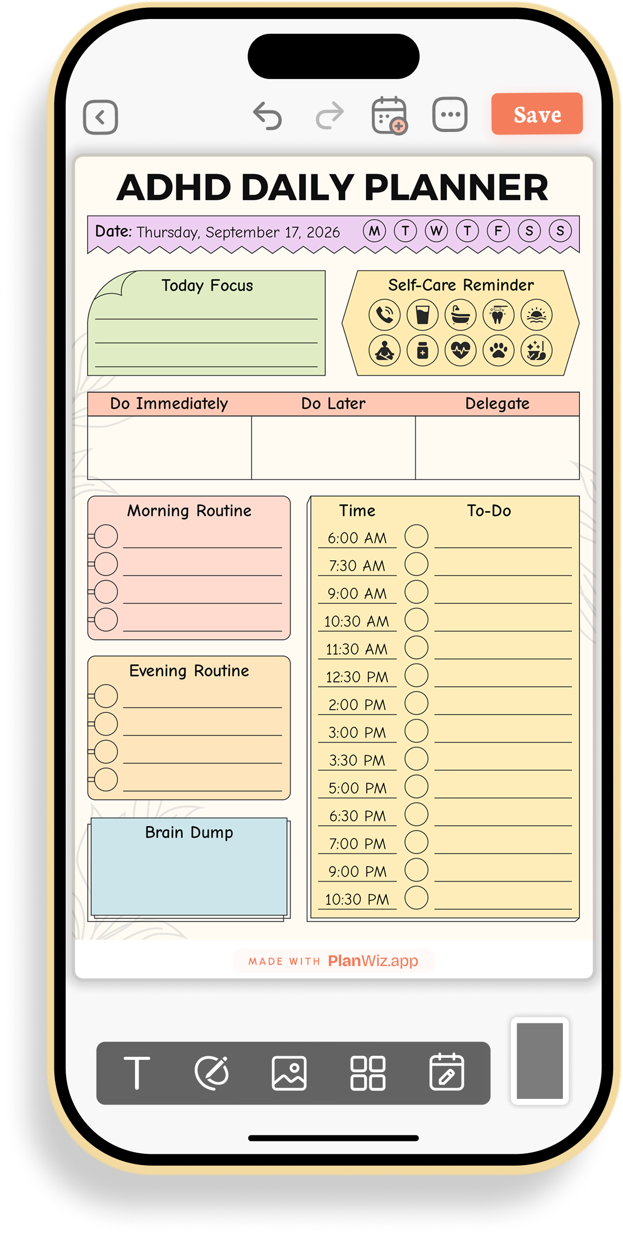 ADHD Daily Focus and Routine Planner