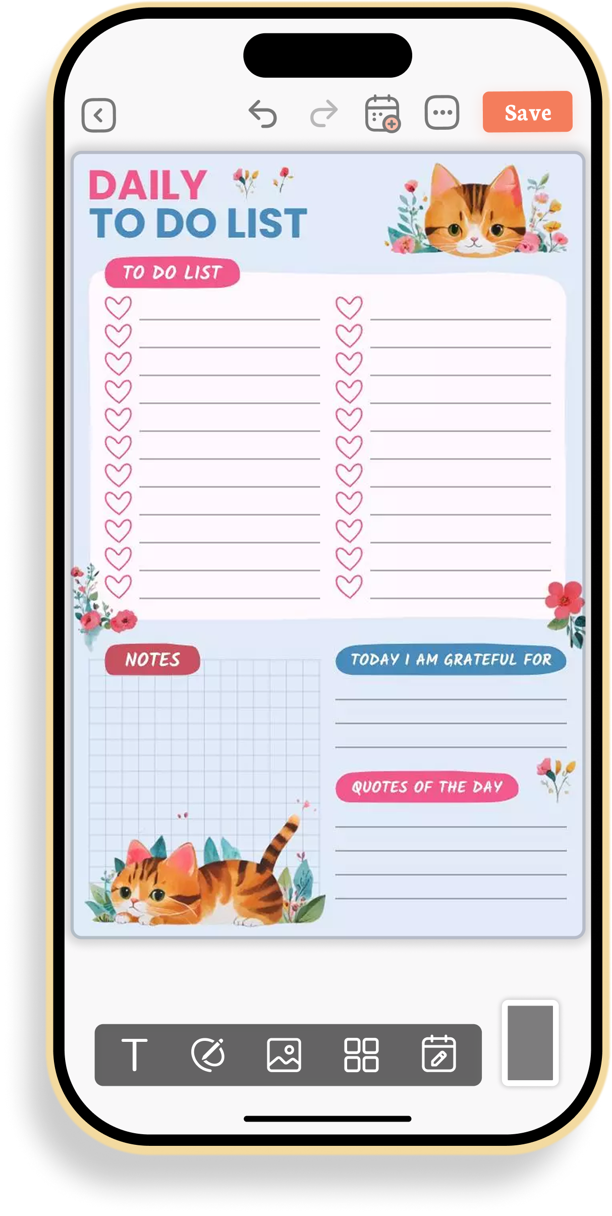 Daily Cat To-Do List Planner
