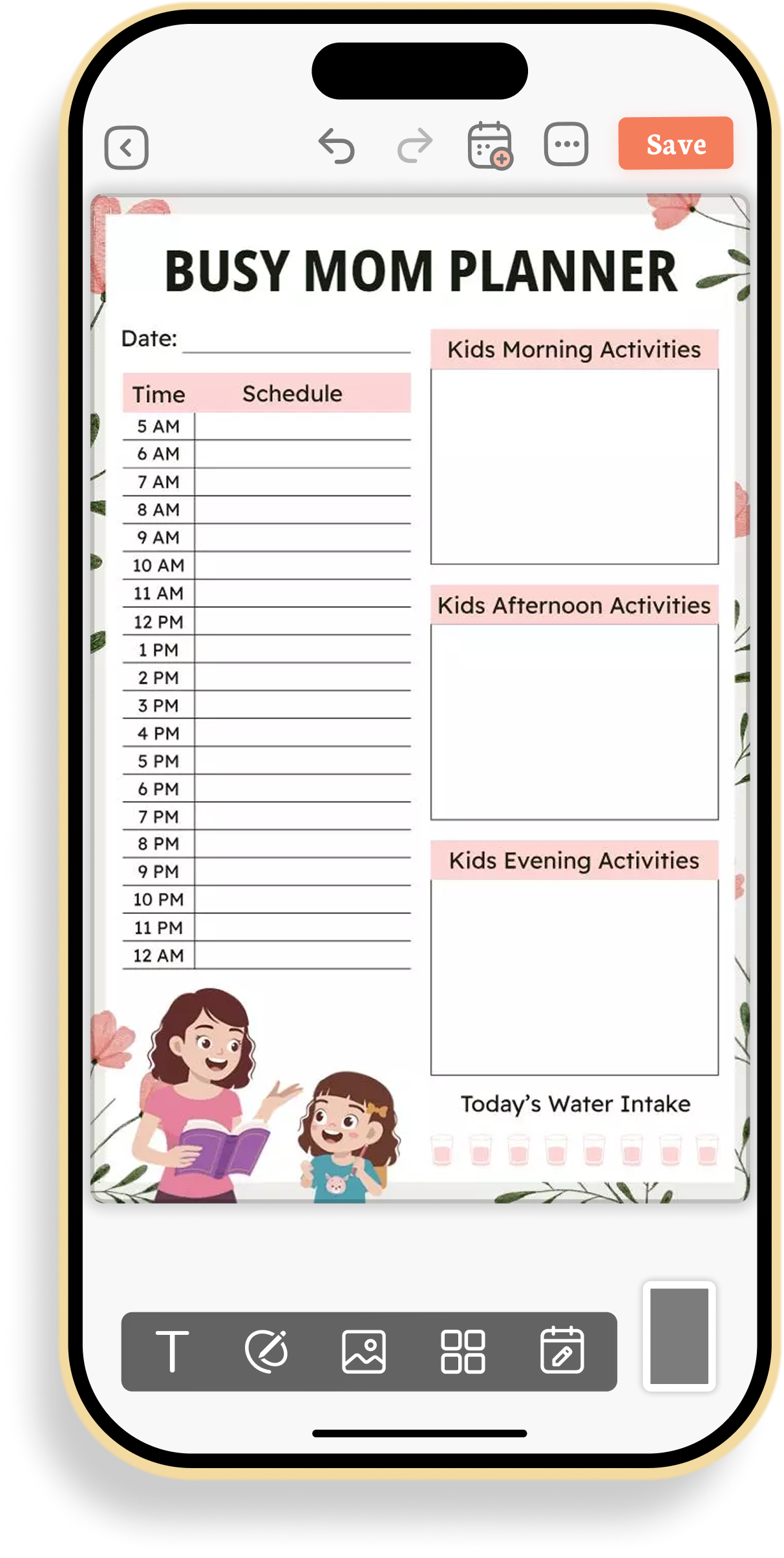 Daily Schedule and Activities Planner for Busy Moms