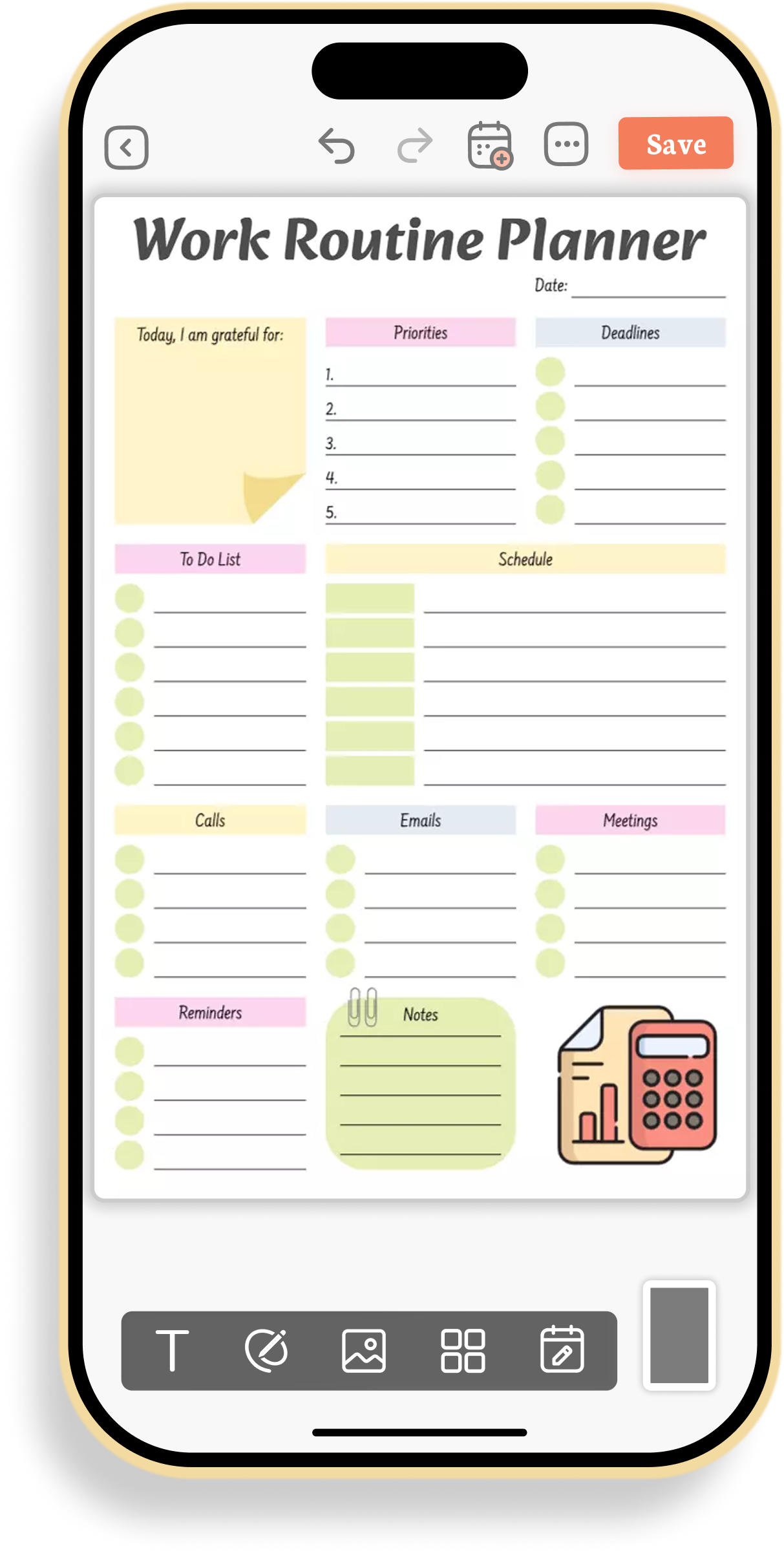 Daily Work Routine Organizer Planner