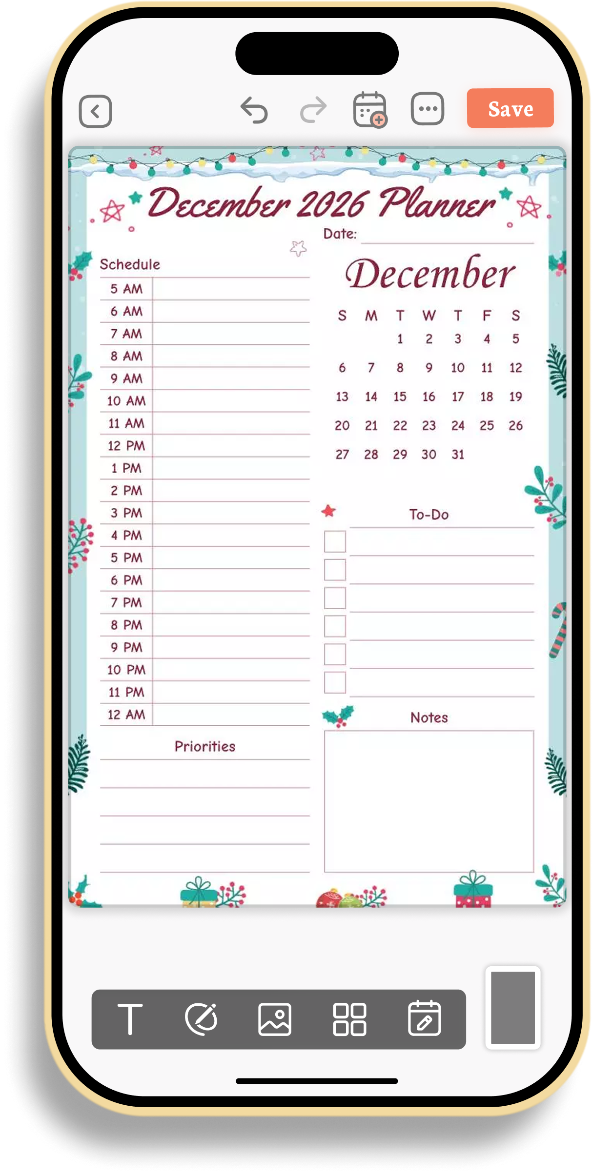December 2026 Holiday Schedule Planner