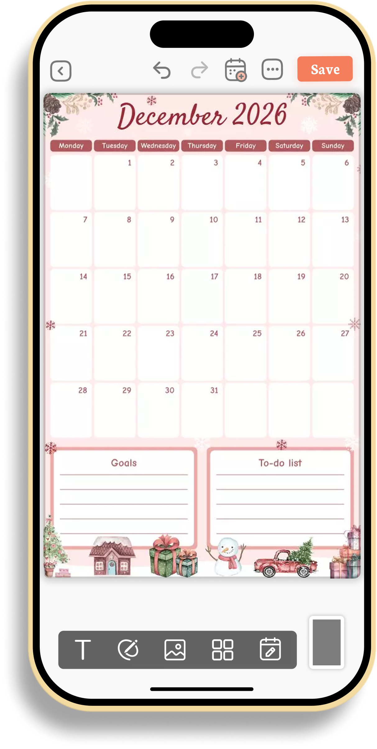 Festive December 2026 Holiday Planner