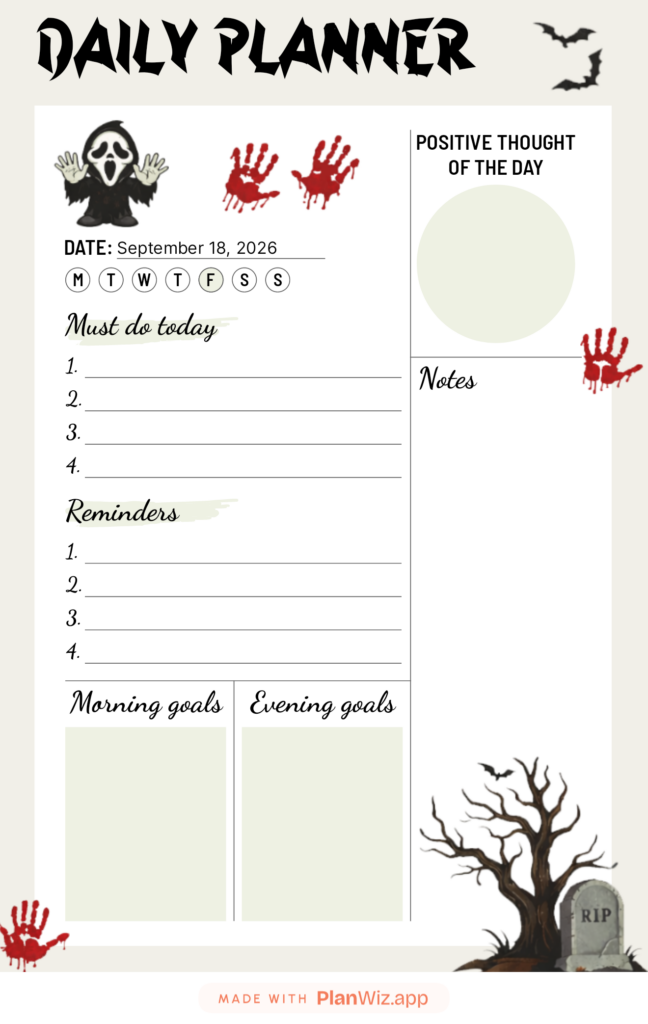 Halloween Daily Planner
