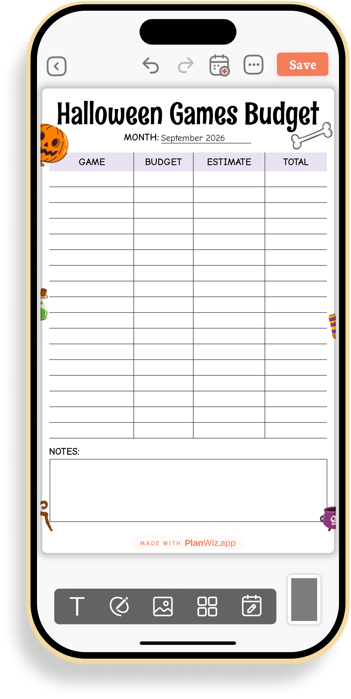 Halloween Party Games Budget Tracker