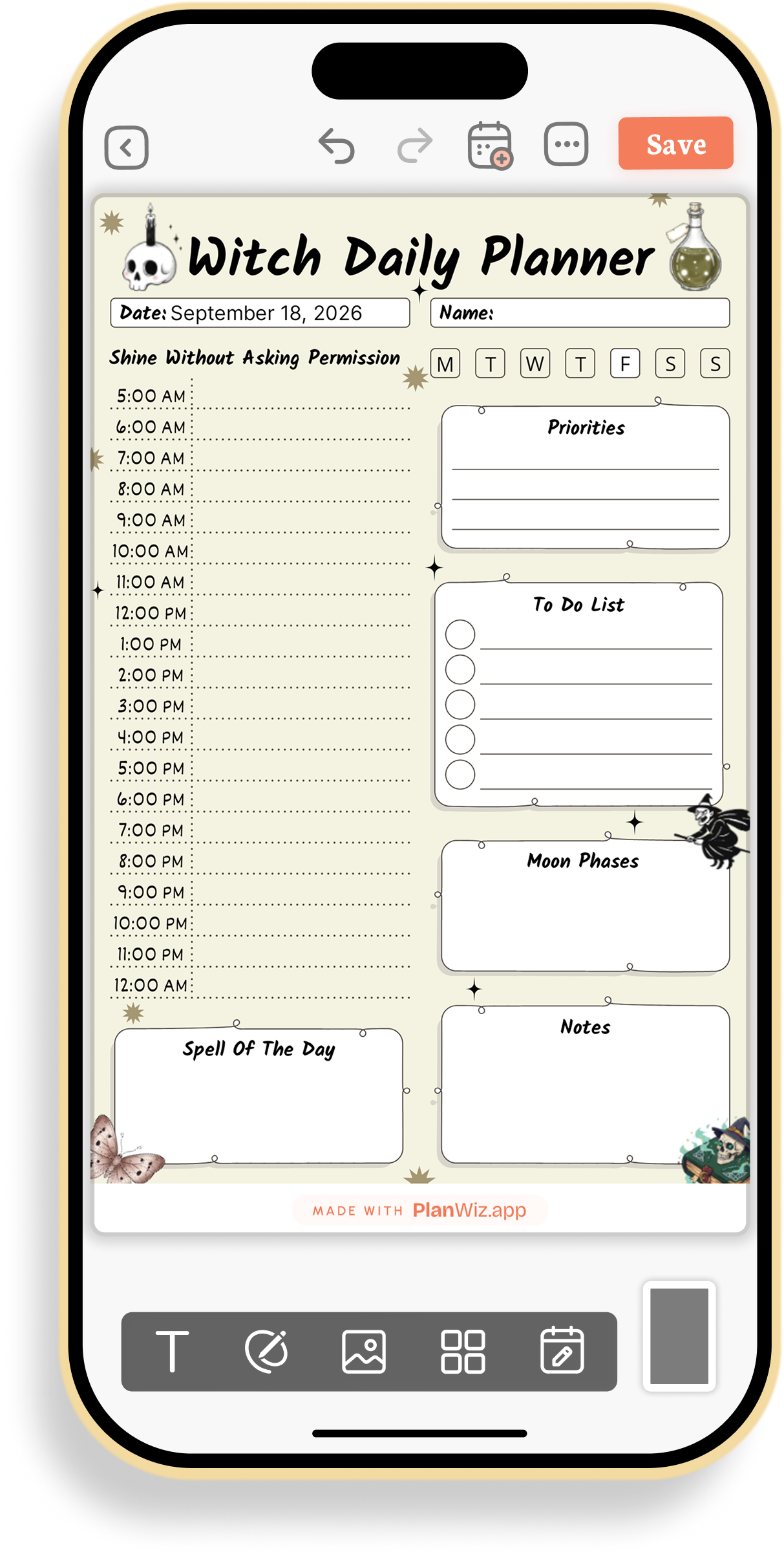 Halloween Witch Daily Planner