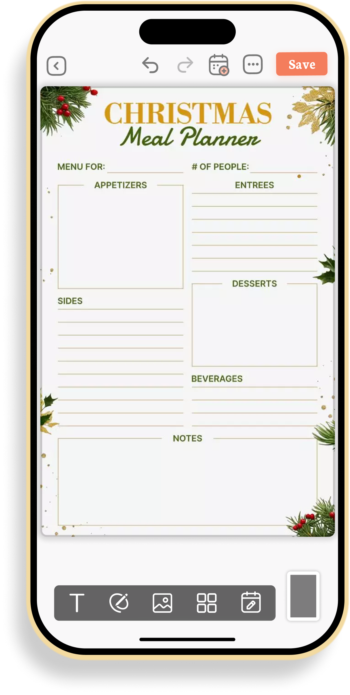 Holiday Gathering Christmas Meal Planner