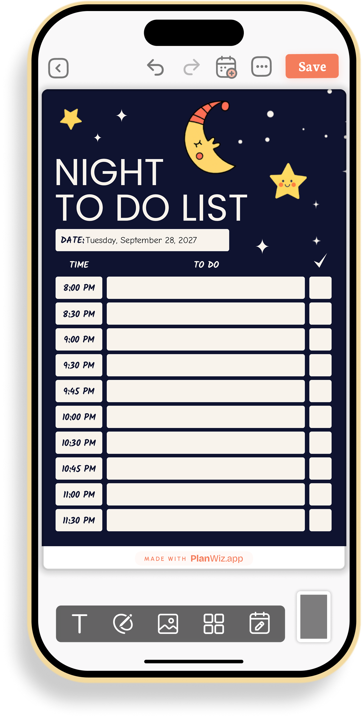 Night To-Do List Planner