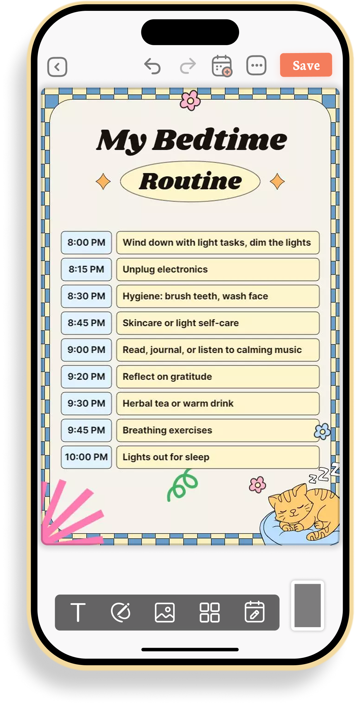 Nightly Bedtime Routine Activities Planner