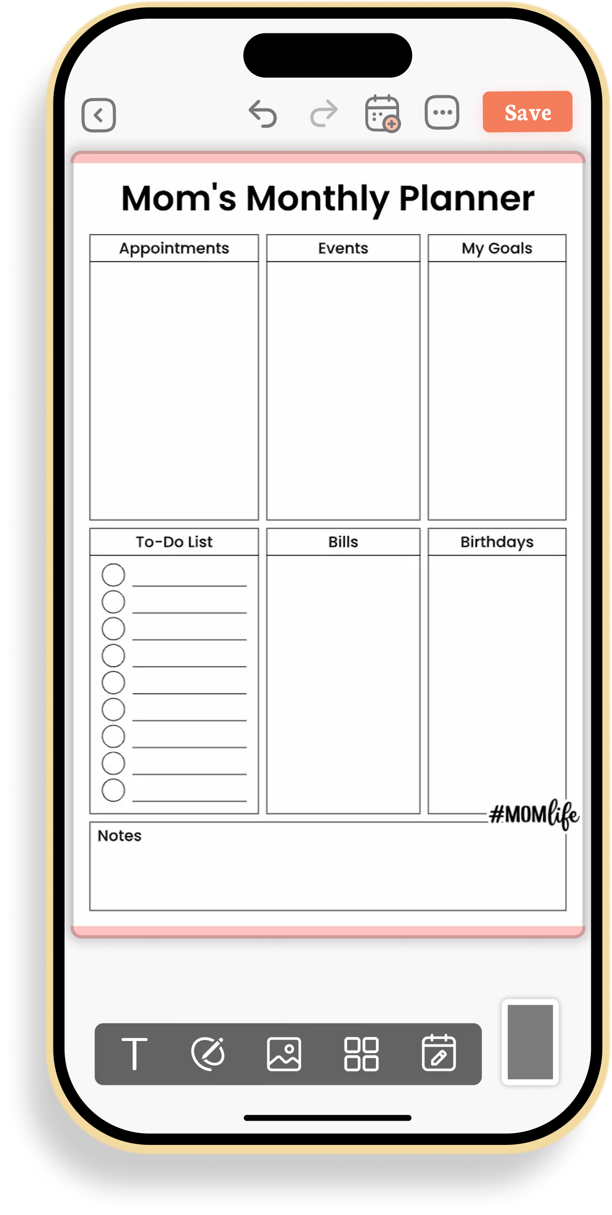 Organized Mom's Monthly Agenda Planner