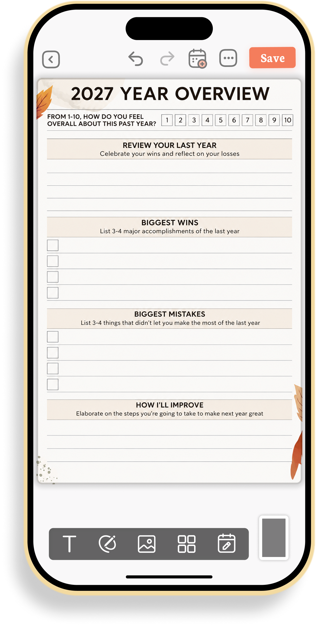 Reflect and Strategize Yearly Overview Planner