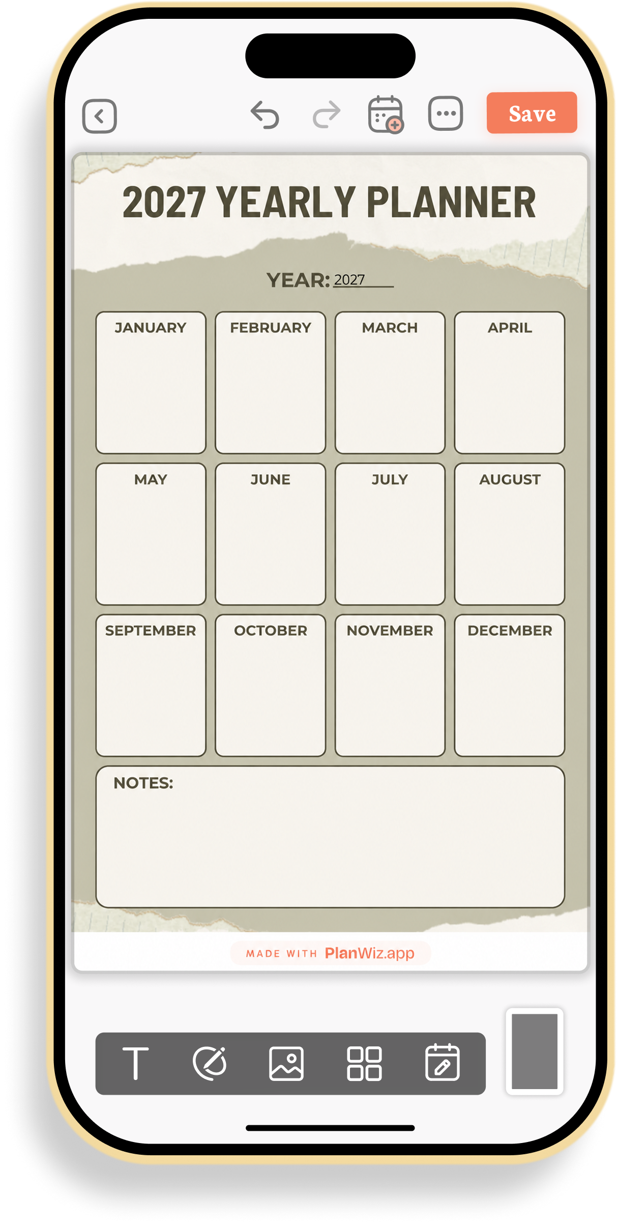 Vintage-Style 2026 Yearly Planner