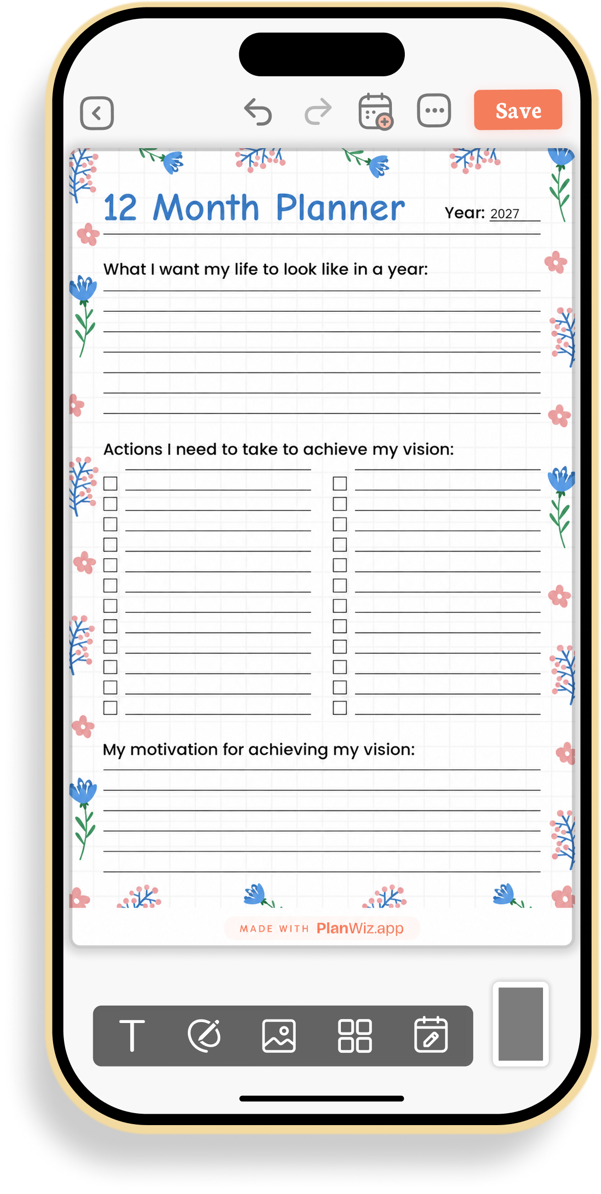 Vision and Goal Setting 12-Month Planner