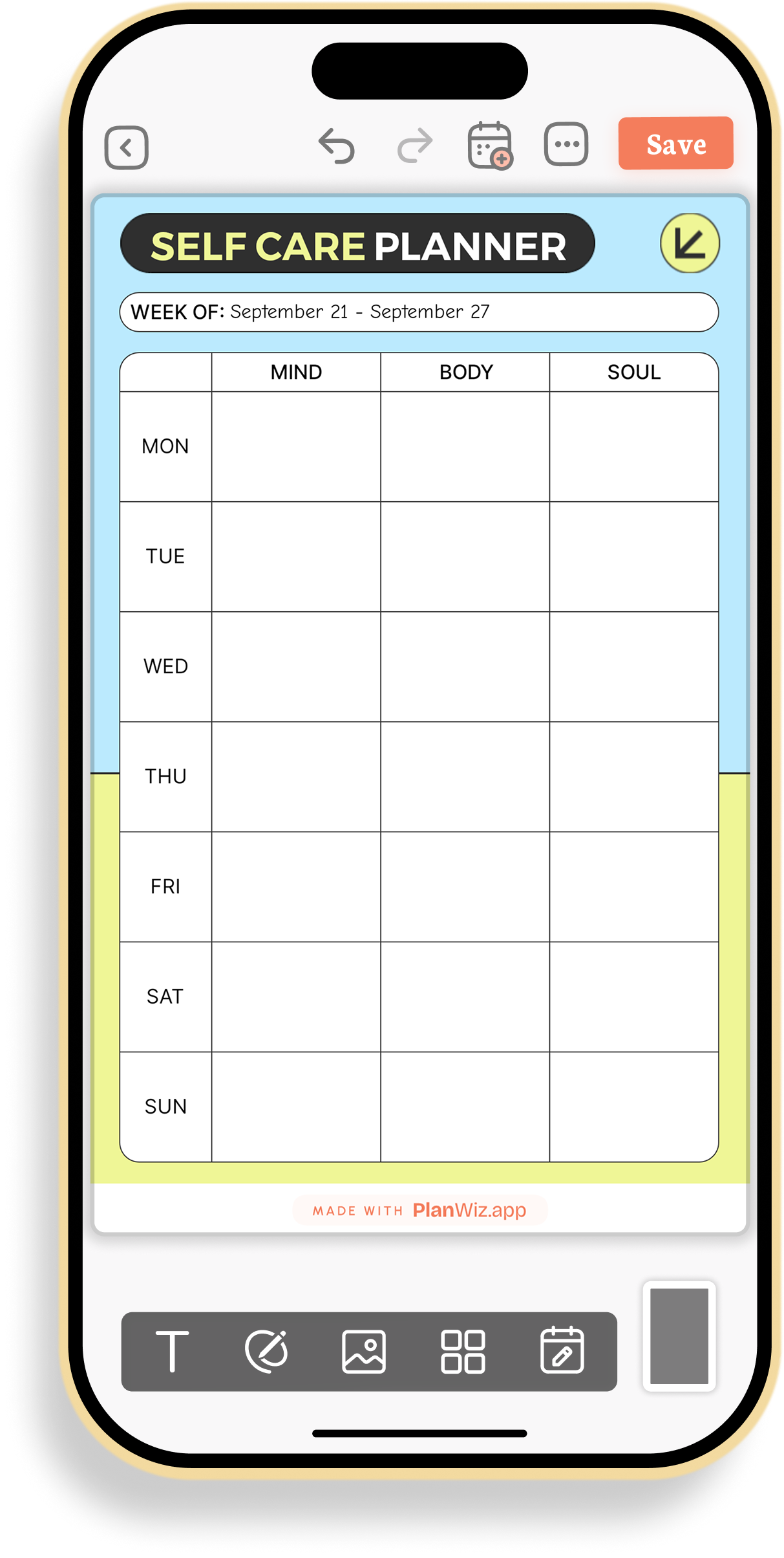 Weekly Mind-Body-Soul Planner