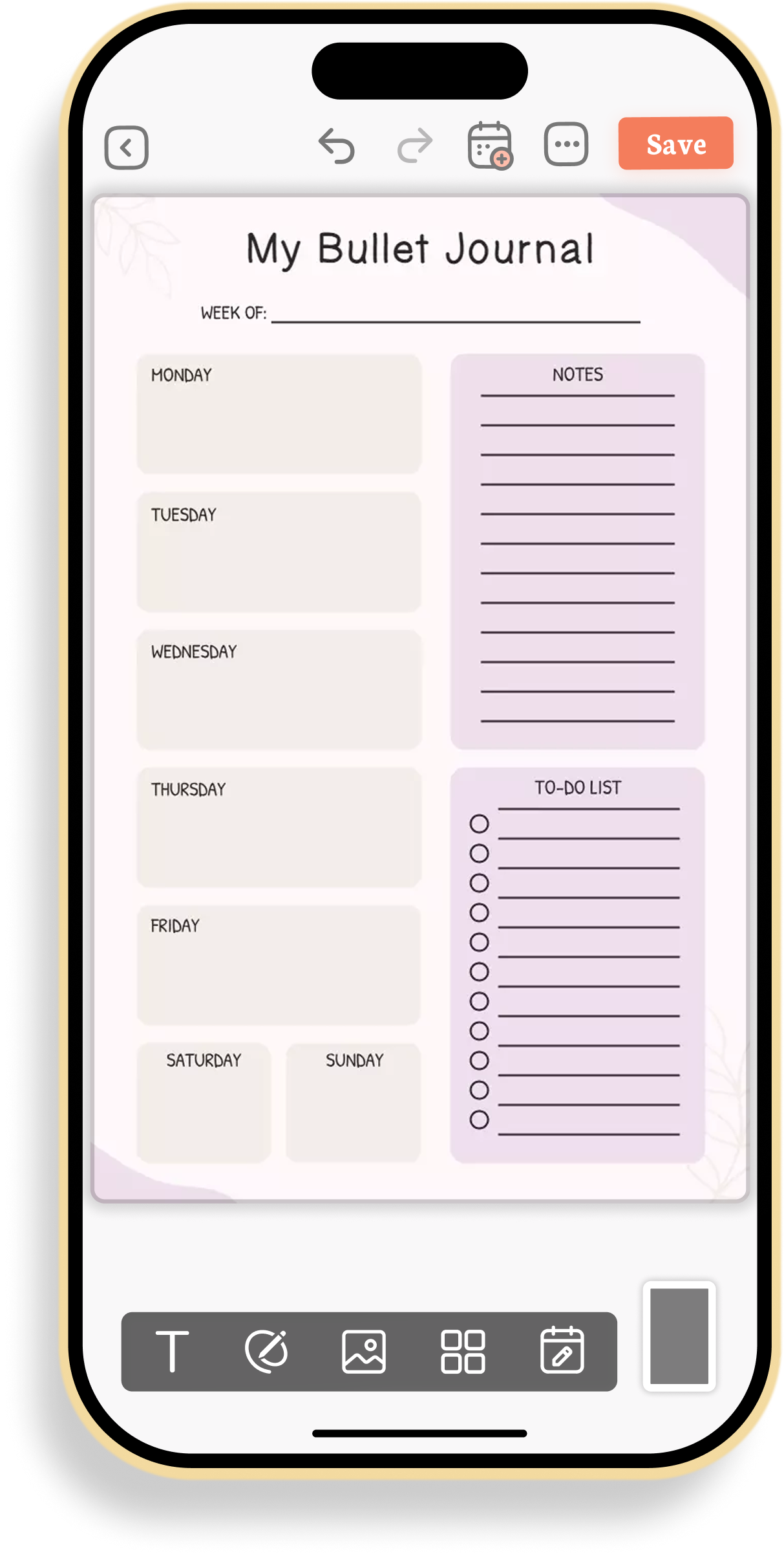 Weekly Tasks and Notes Bullet Journal